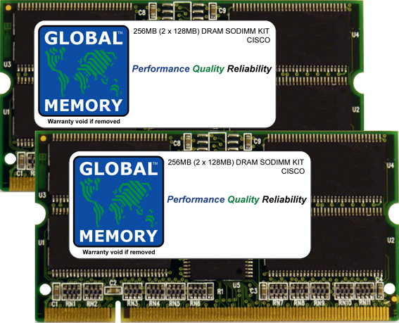 256MB (2 x 128MB) DRAM SODIMM MEMORY RAM KIT FOR CISCO 7200 SERIES ROUTERS (MEM-NPE-G1-256M)